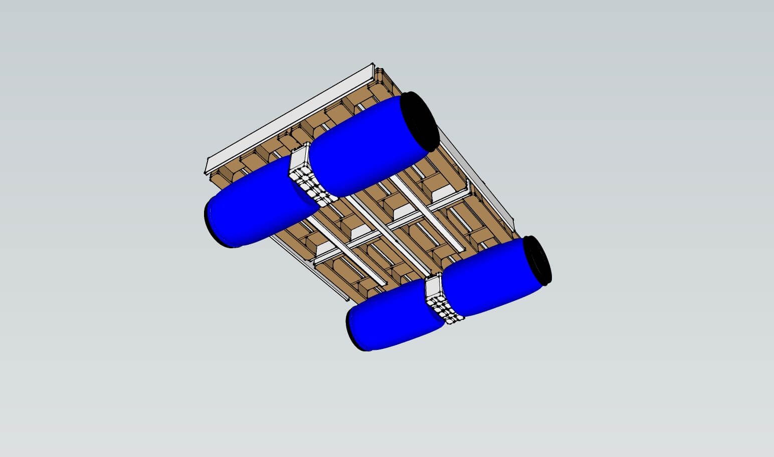 Schéma radeau vue de dessous