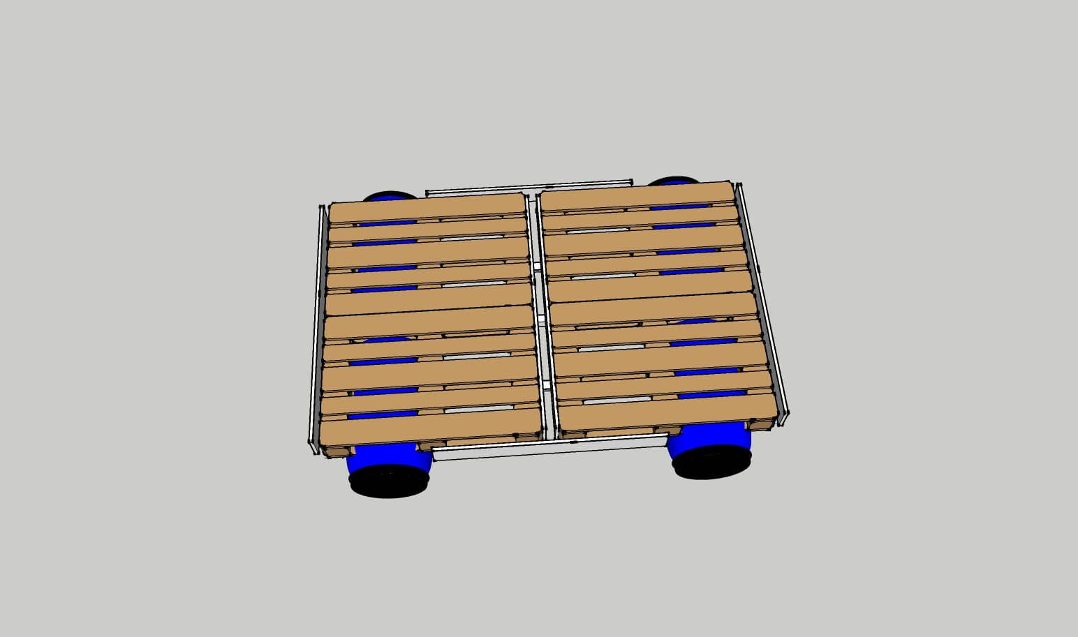 Schéma radeau vue de haut