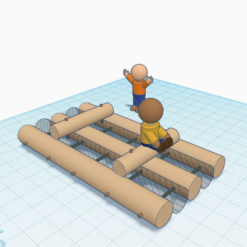 radeau-bananier-3d-maquette